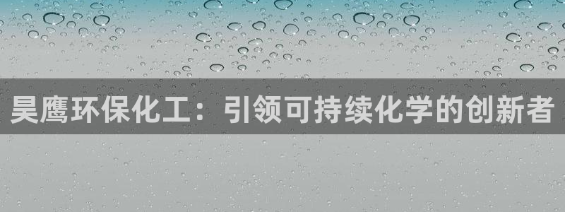 亿万网友在线解答：昊鹰环保化工：引领可持续化学的创新者